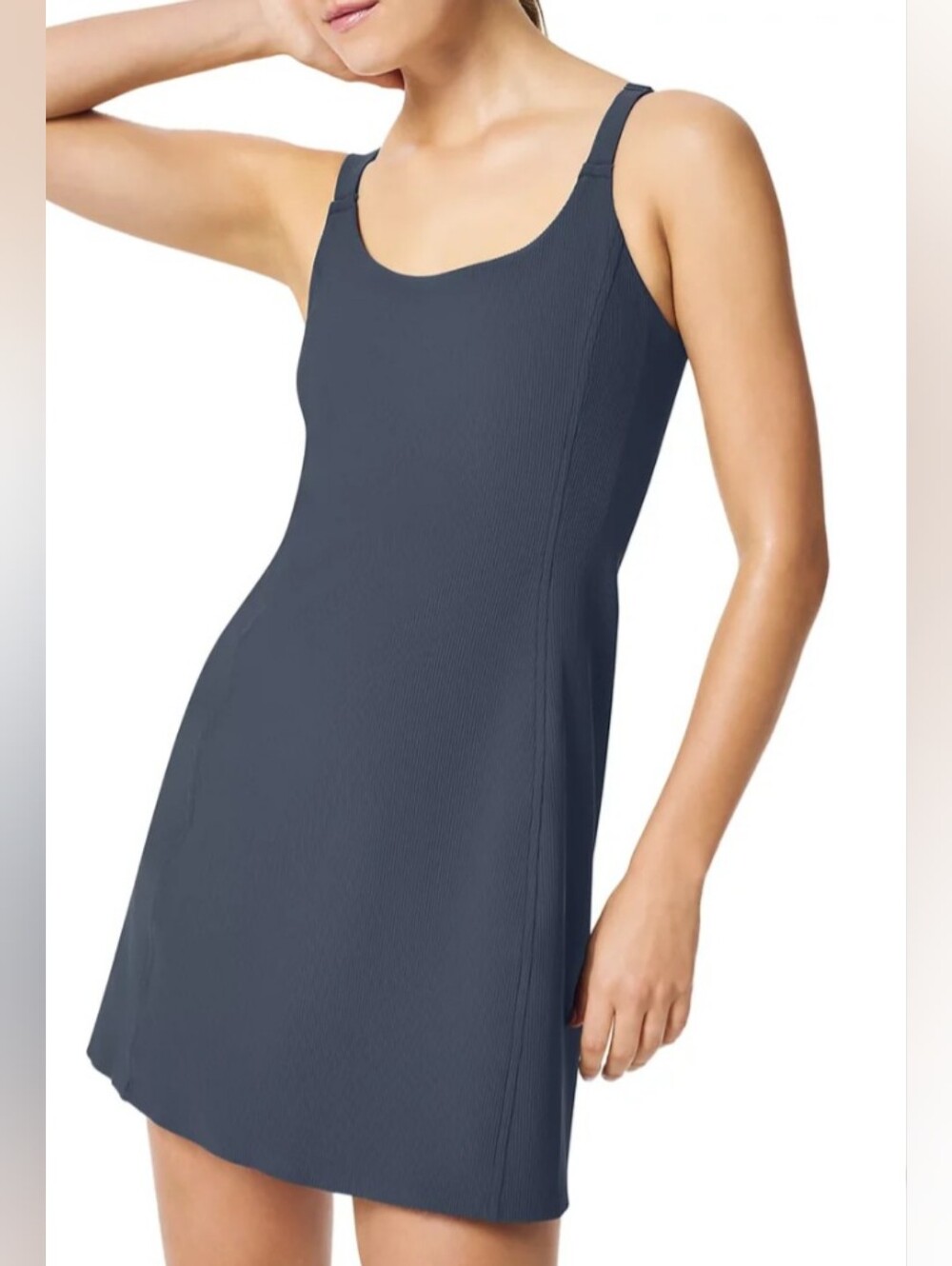 Spanx Straight Fit Ribbed Athletic Dress - Slate Blue